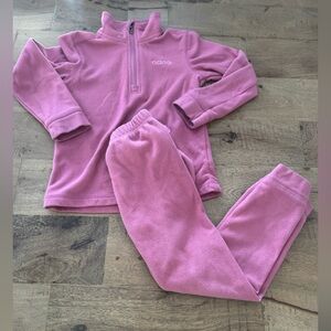 Nano kids Pink Quarter-Zip pants outdoor cozy Fleece Set size 5